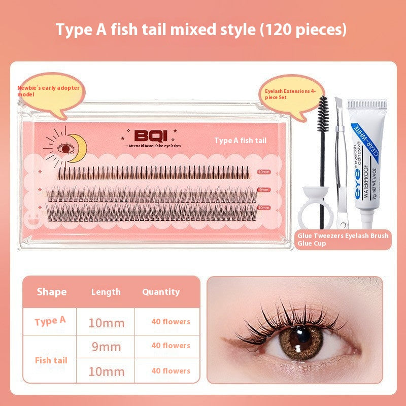 Mermaid Tassel False Eyelashes - Easy to Use 3D Cluster Grafting Curling Style