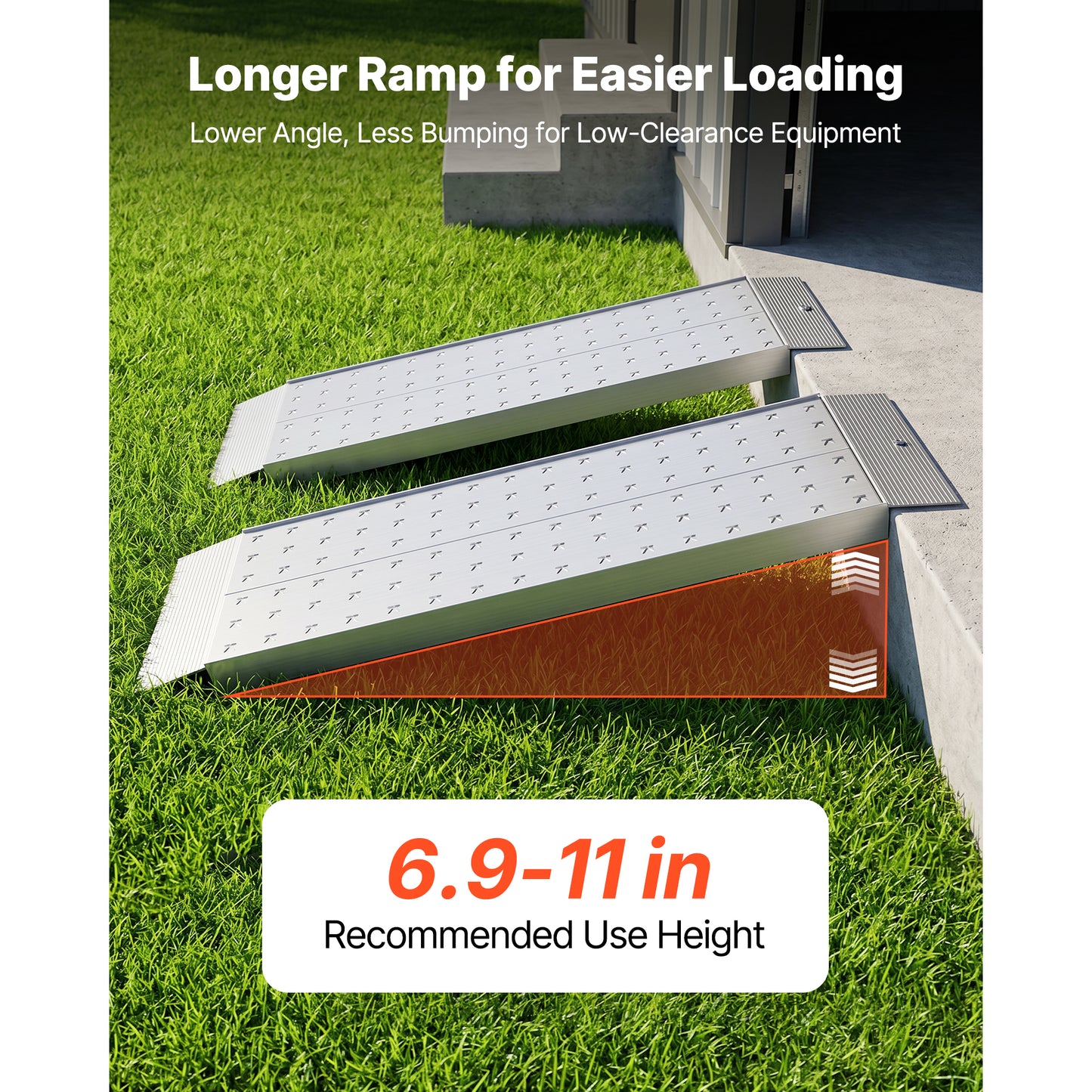 Heavy-Duty Aluminum Loading Ramps Set 39x12 Inches for ATV, Motorcycle, Lawn Mower, Tractor