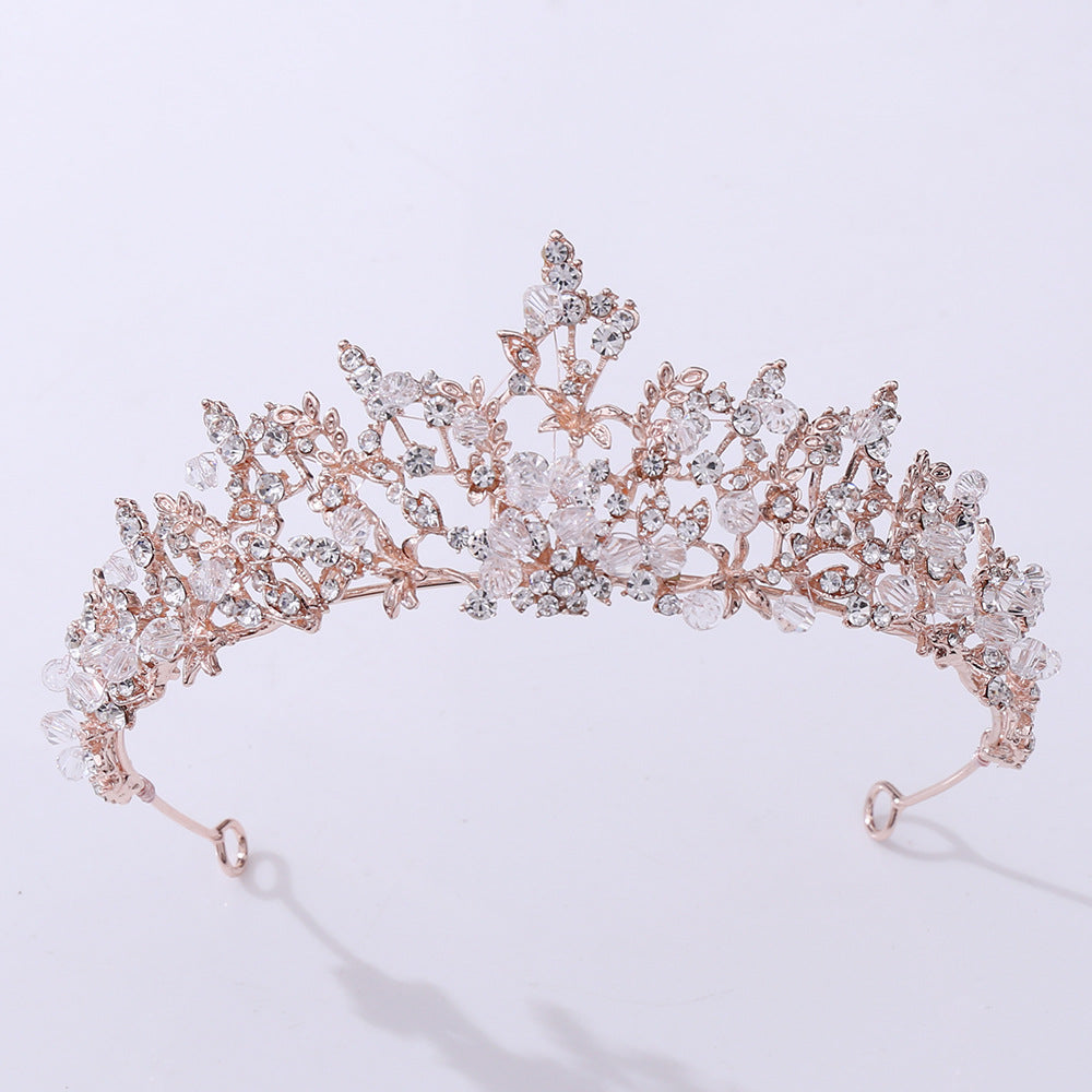 Handmade Crystal Crown Hair Accessory for Bridal Wedding