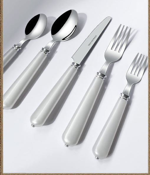 Luxury Nordic Style Household Kitchen Cutlery Set - Portable Knife Fork Spoon
