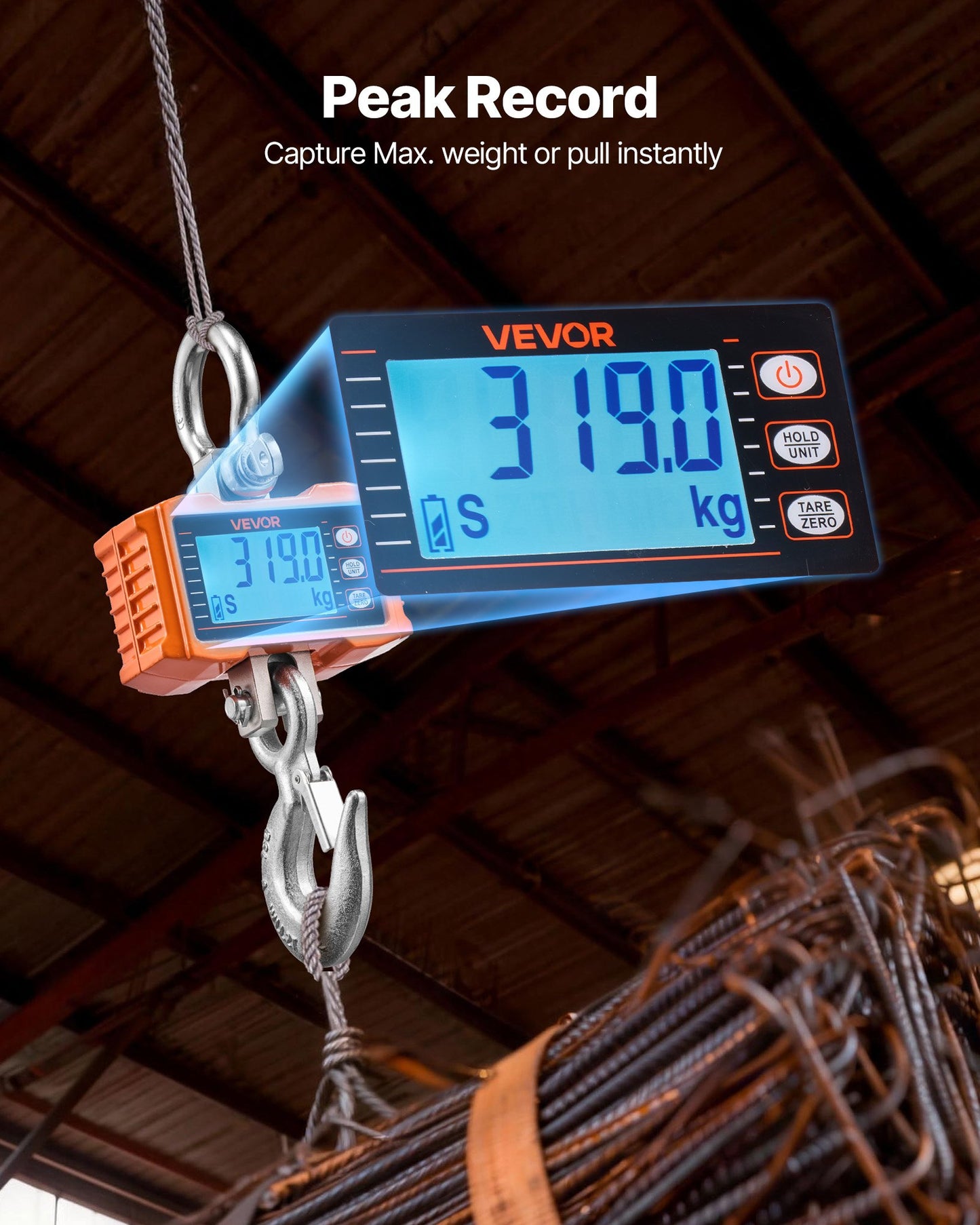 Heavy Duty Digital Crane Scale 4400 Lb/2000 Kg with Remote Control
