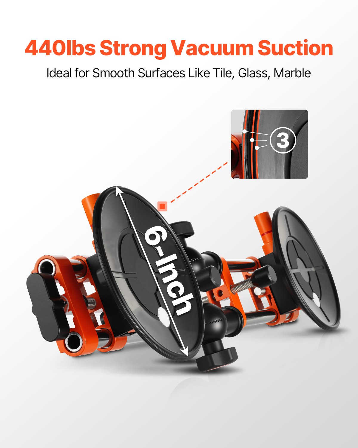 6-Inch Suction Cup Seam Setter for Tile & Glass - Adjustable & Leveling Tool
