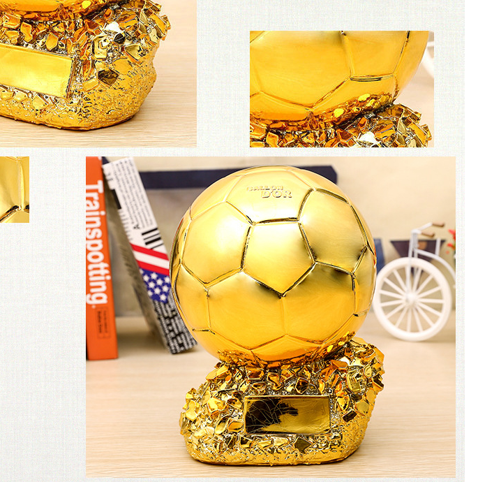Football Trophy 21cm MVP Award Gold Plating Celebration Decor