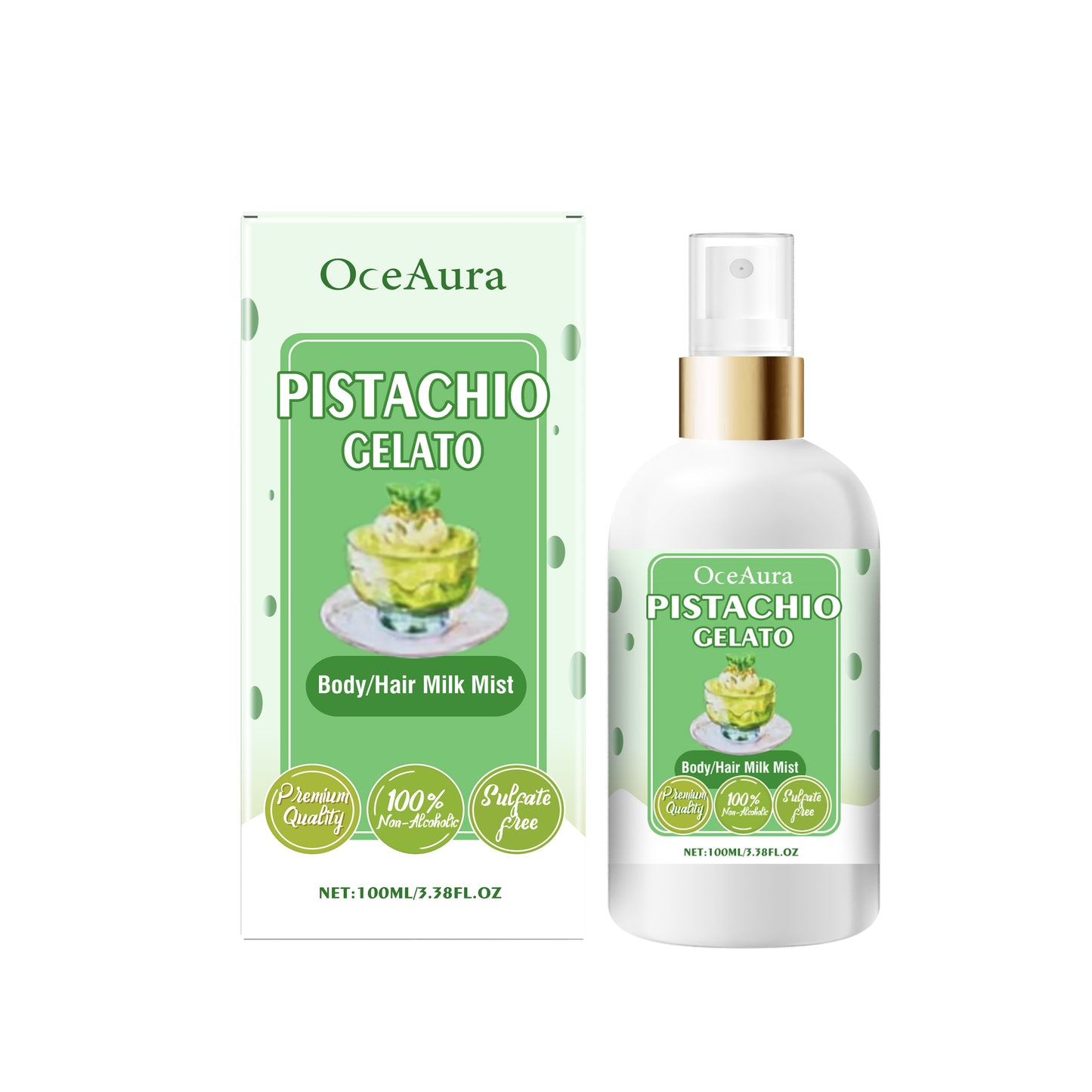 Pistachio Gelato Moisturizing Body and Hair Treatment Spray - 100ml