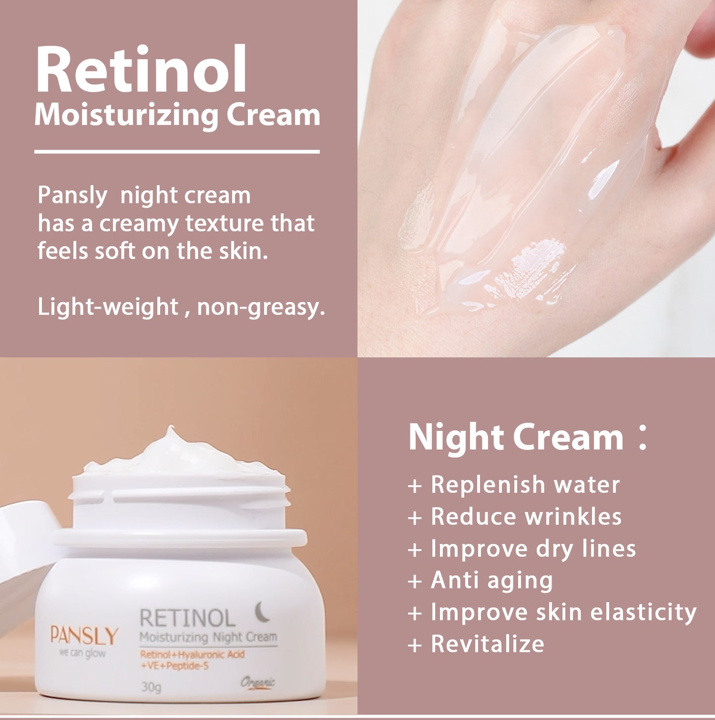 Retinol Face Cream for Anti-Aging and Moisturizing 30g