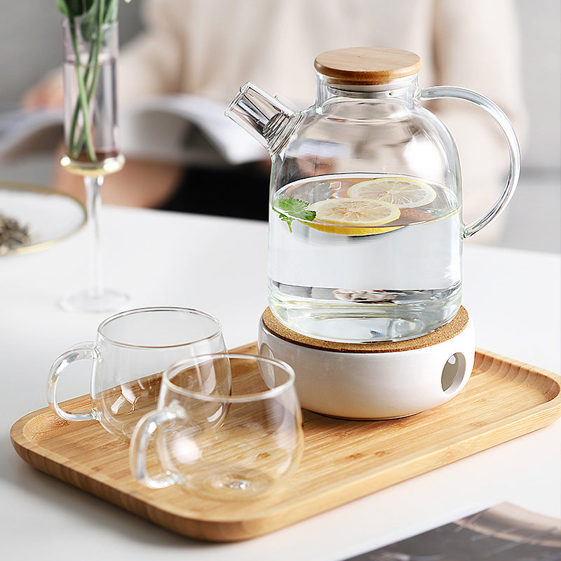 Heat-Resistant Glass Teapot 1600ml - Kitchen Drinkware for Boiling & Hot Beverages