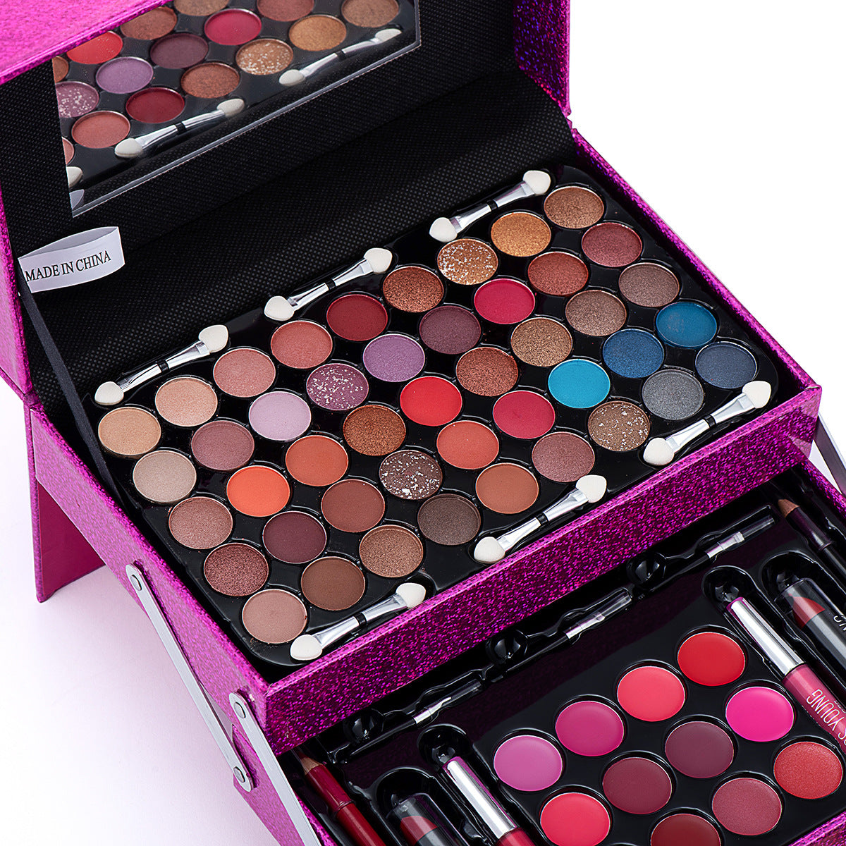 Makeup Set with Eyeshadow, Lipstick, Lip Gloss & Blush - Multiple Colors