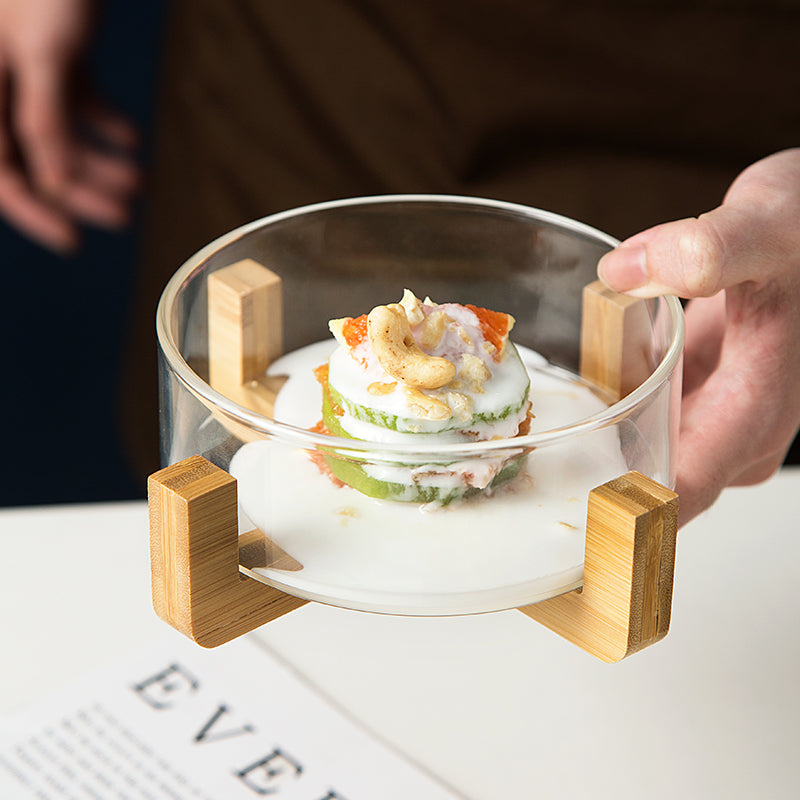 Glass Salad Bowl Large & Small Sizes - Durable Tableware for Fresh Salads