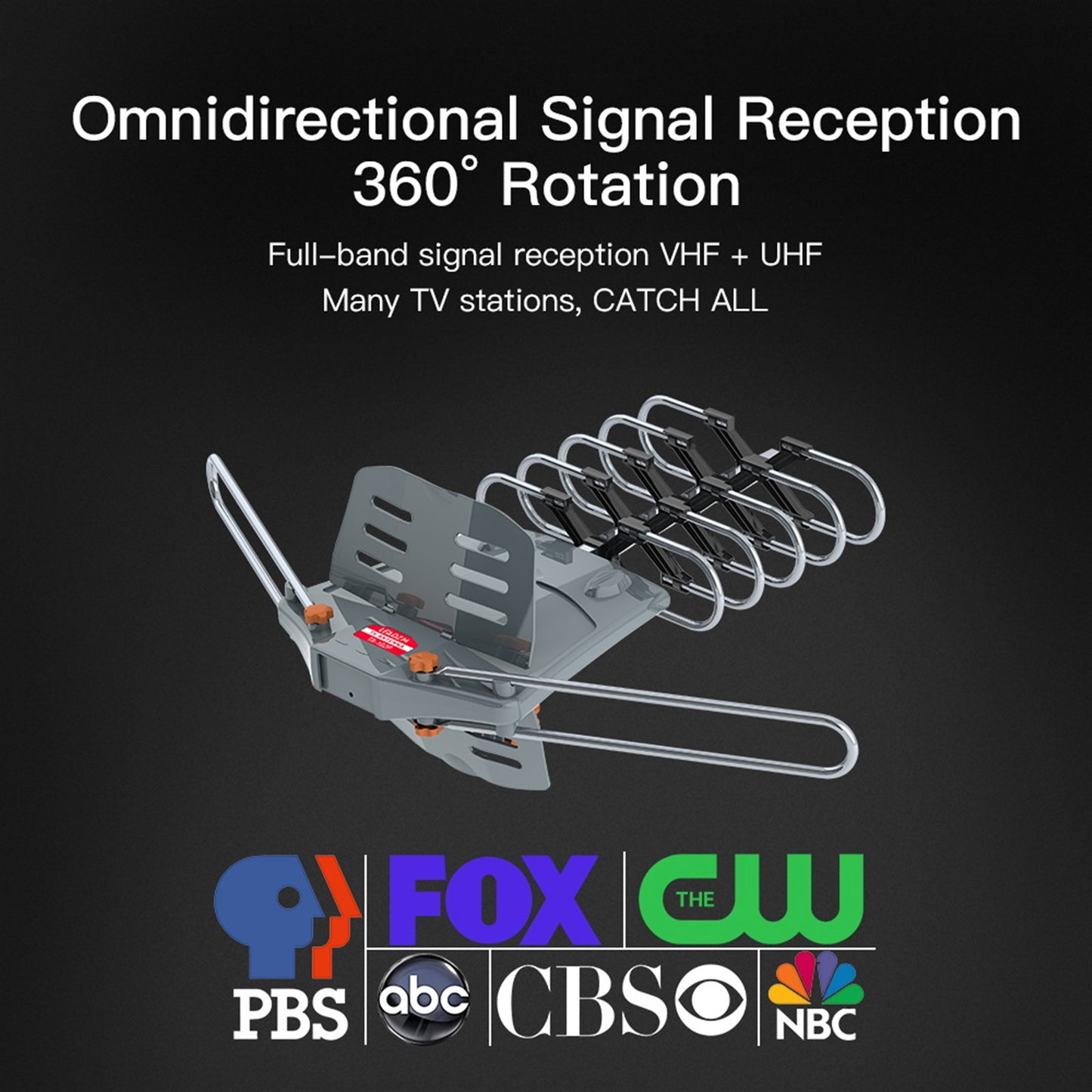 Outdoor Antenna 360° Rotation No Bracket UV Dual-Band Signal Receiver