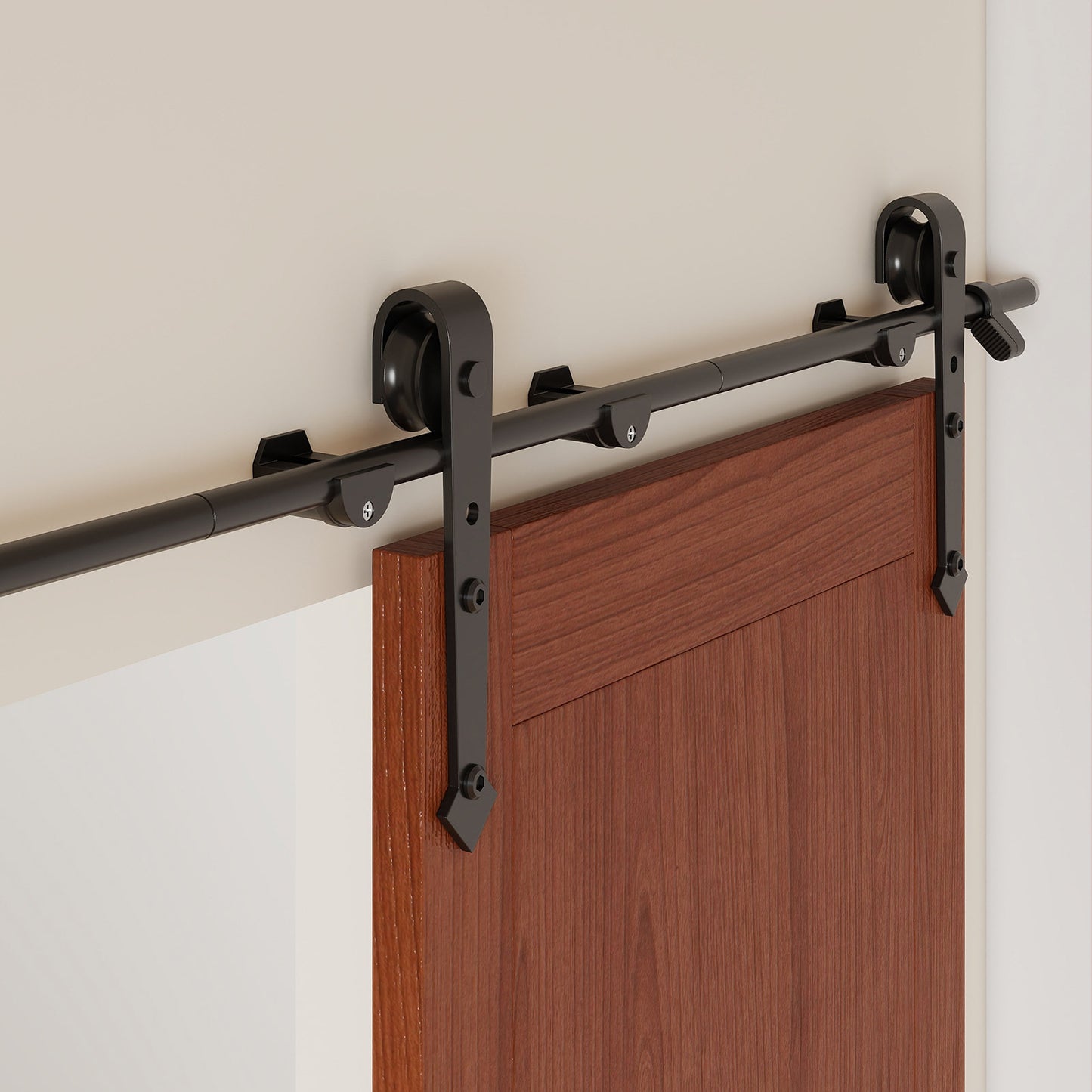 Heavy Duty Sliding Barn Door Hardware Kit 6FT Track for Interior & Exterior