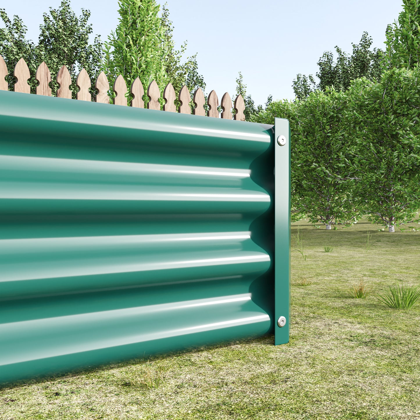 2PCS Green Metal Raised Garden Planter Beds - 6'x3'x1'