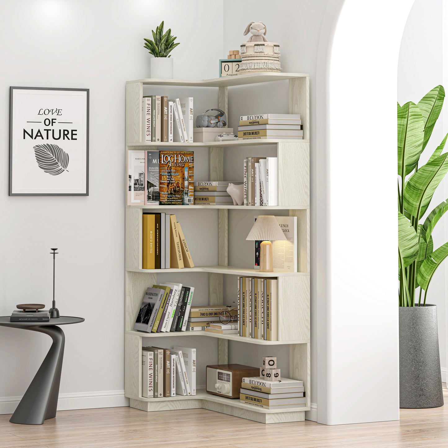 90cm 35.43 Extended Size 5-Tier Freestanding L-Shaped Corner