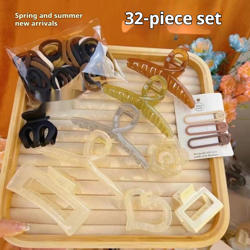 32-Piece Hair Clip Set - Assorted Acrylic Hair Accessories for Unisex
