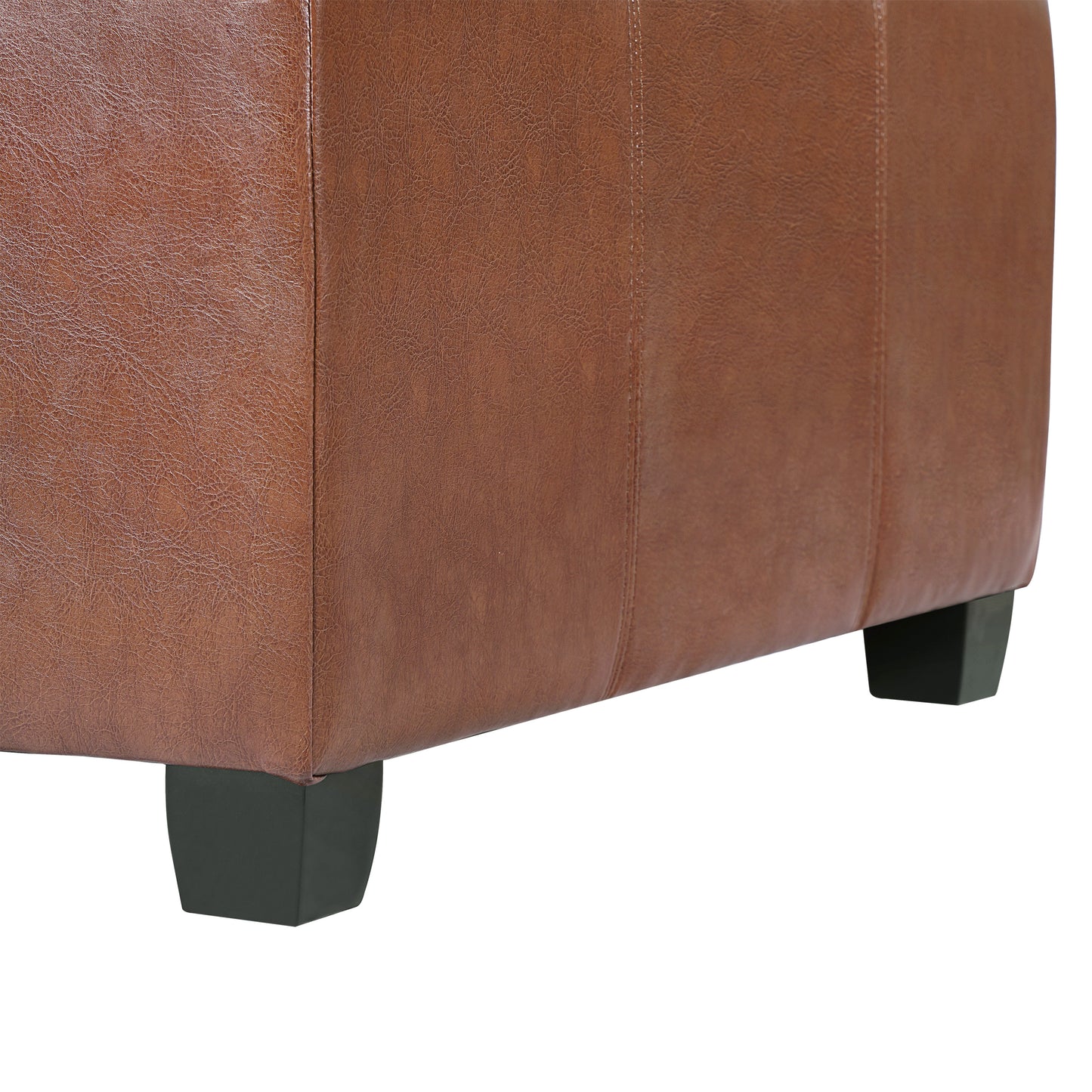 Richmond Storage Ottoman - Brown Faux Leather