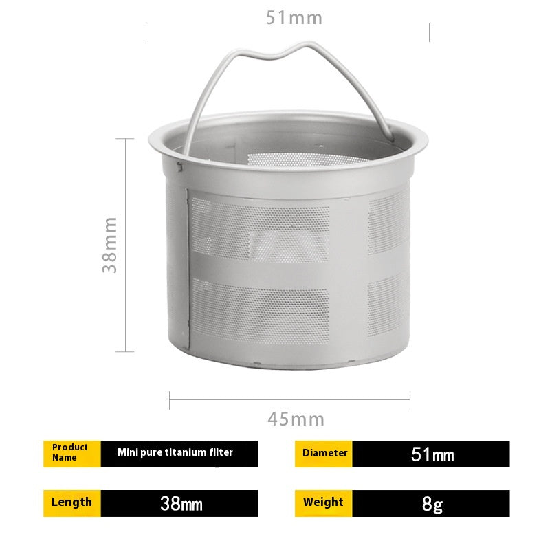 Pure Titanium Tea Filter Funnel Mesh - Small, Medium, Large Options
