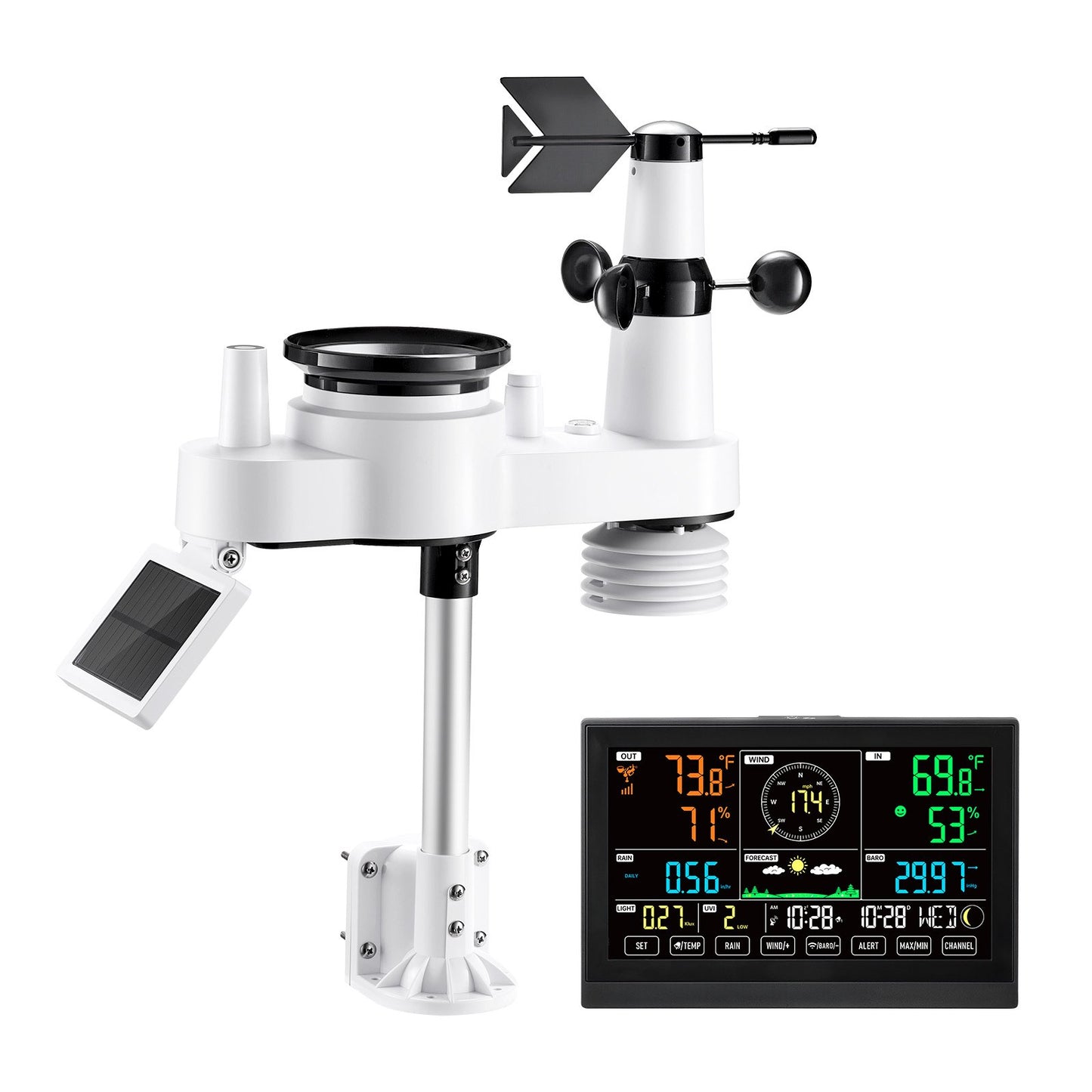 7-in-1 Wireless Weather Station with 7.5-Inch HD Indoor/Outdoor Display