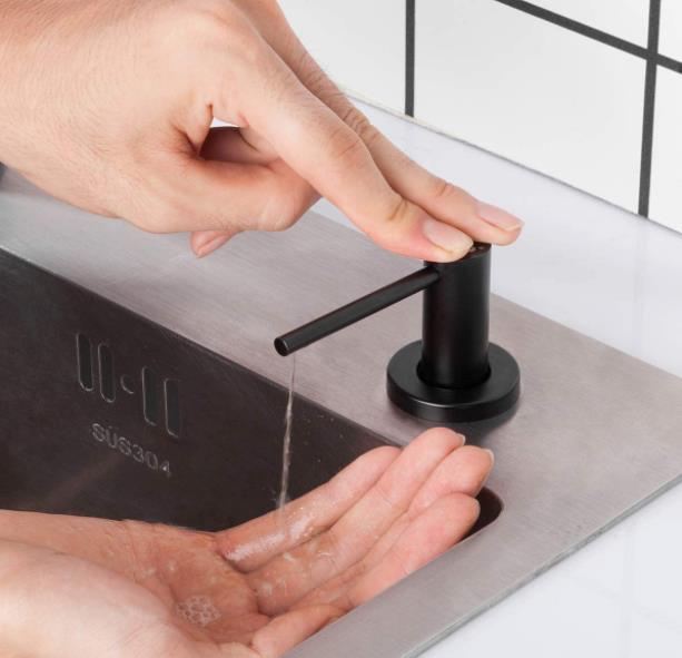 304 Stainless Steel Soap Dispenser for Sink - Matte Black, Brushed Gold & Natural