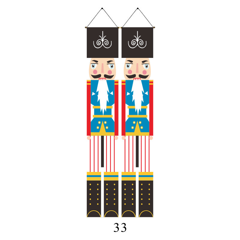 Christmas Lattice Curtain Hanging Flag for Festive Decor - Multiple Styles