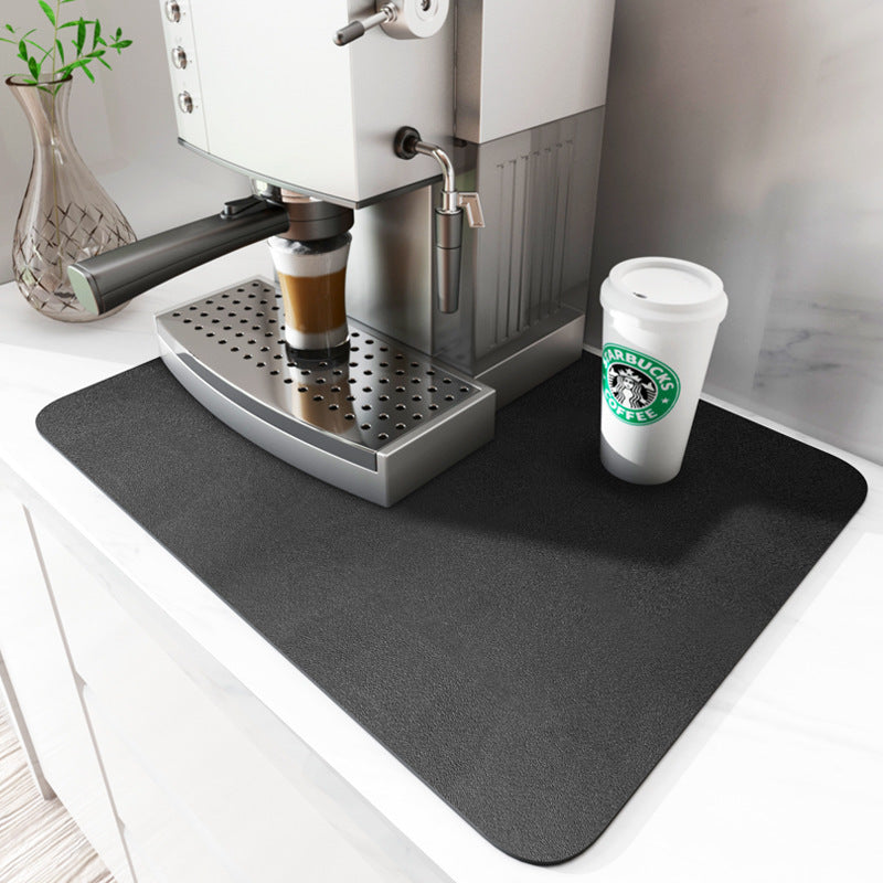 Absorbent Dish Drying Mat Water Drainage Pad for Kitchen Counter Non-Slip