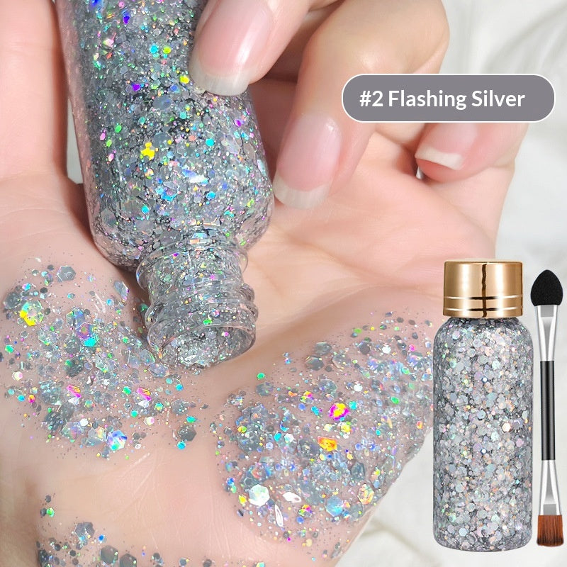 Glitter Liquid Eyeshadow - Dazzling Sparkle, Glue-Free Gel, 30ml