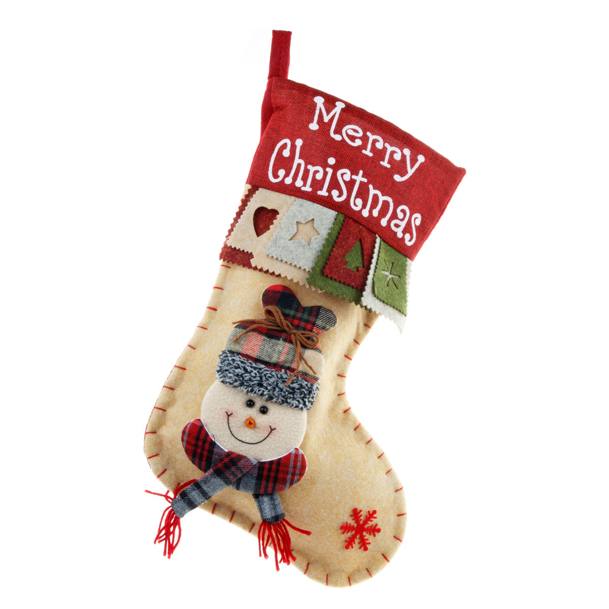 Festive Christmas Gift Bag Set - Santa, Snowman & Elk Styles, Cloth Material