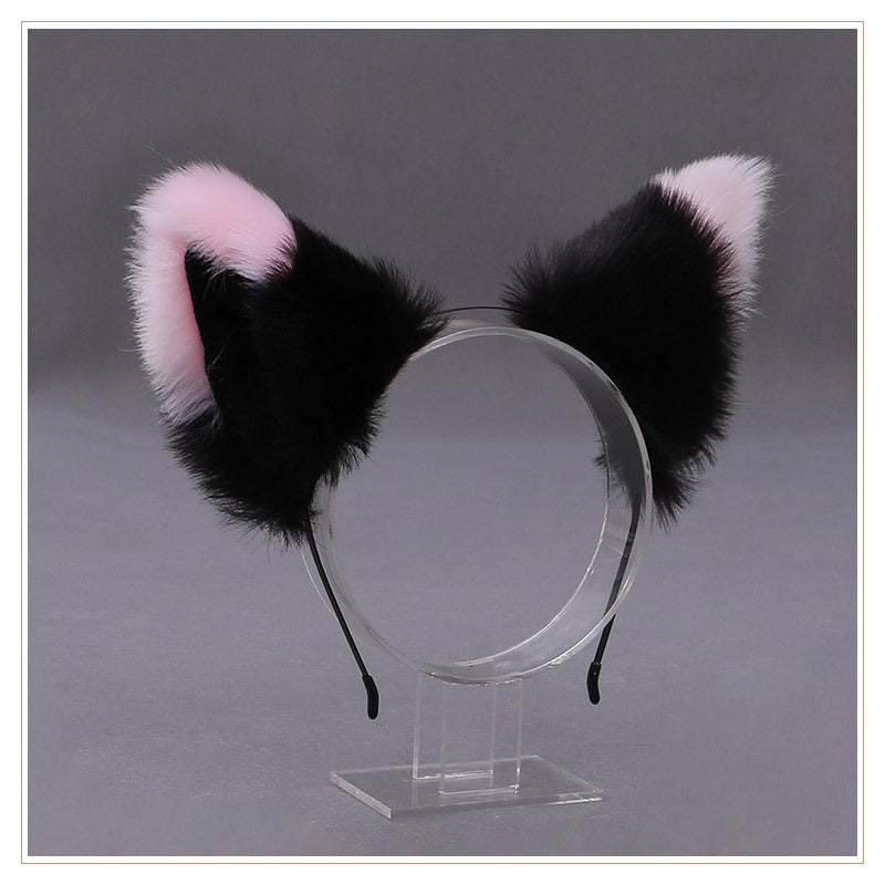 Handmade Japanese Cute Lolita Plush Fox Ears Hair Accessories - Unisex