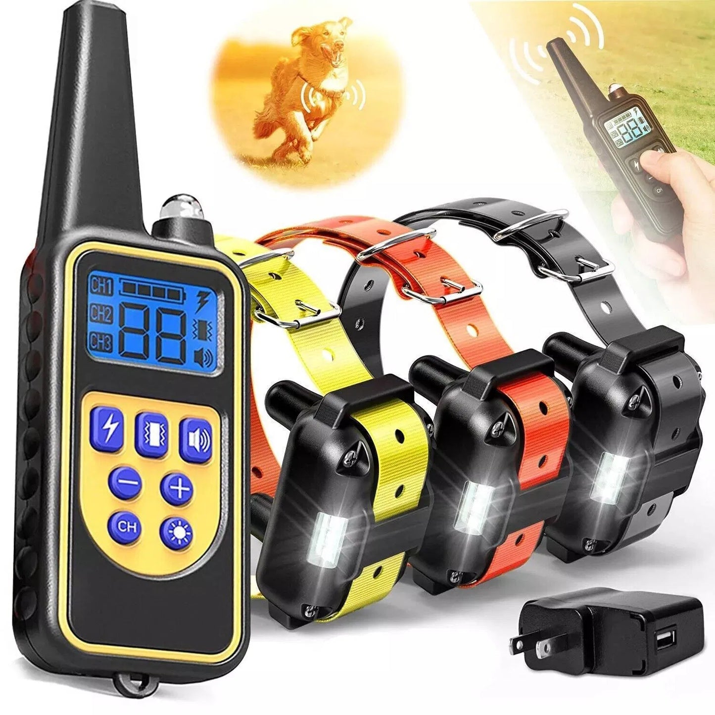 Dog Training Collar with Remote Shock and Waterproof PET Trainer - Rechargeable, US Standard
