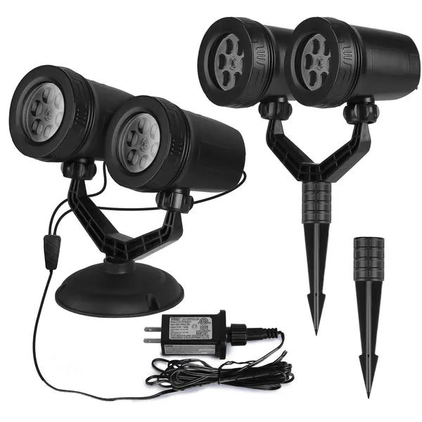 Christmas Snowflake Projector Light - Dual-Head LED, Waterproof