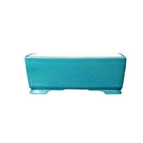 Ceramic Rectangular Flower Pot with Glazed Finish - Zen Style Garden Planter