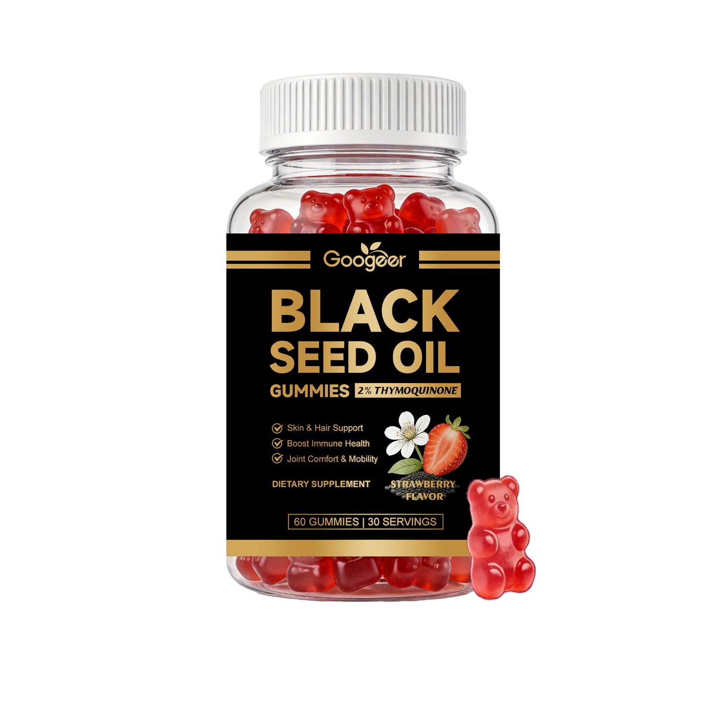 Black Seed Oil Gummies - Immune Support, Hair & Skin Health, 60 Gummies