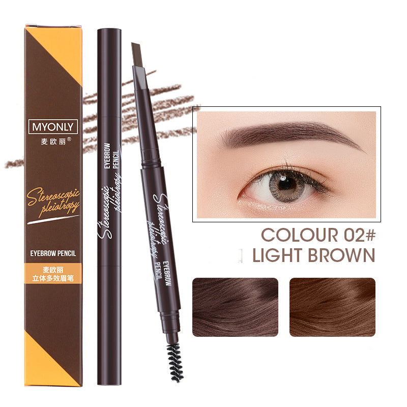 Triangular Double Head Auto-Rotating Eyebrow Pencil - Multiple Styles & Colors
