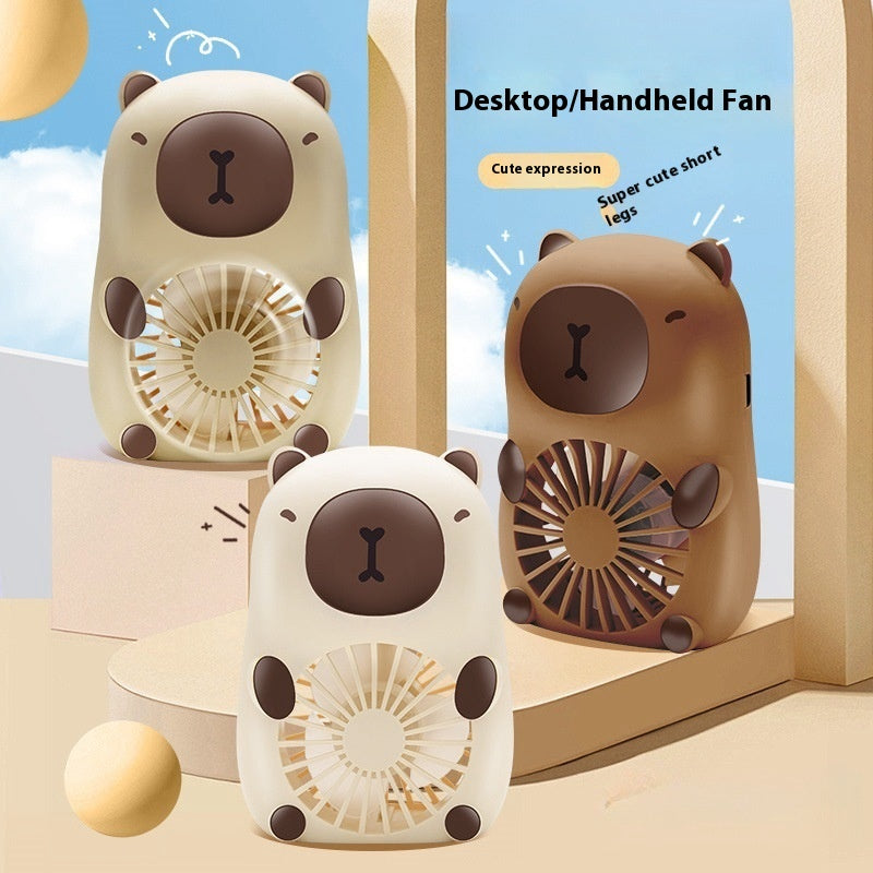 Hand-held Cute Capybara Fan - Mini Portable Battery Operated