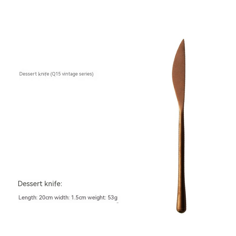 Japanese-Style Stainless Steel Tableware Set - Steak Knife Fork Spoon
