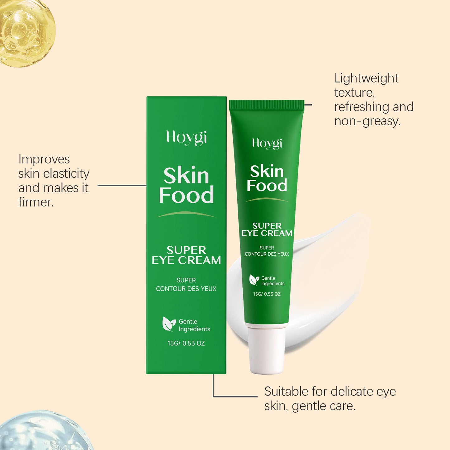 Nourishing Eye Cream - Hydrating 15g Moisturizer for Dark Circles & Puffiness