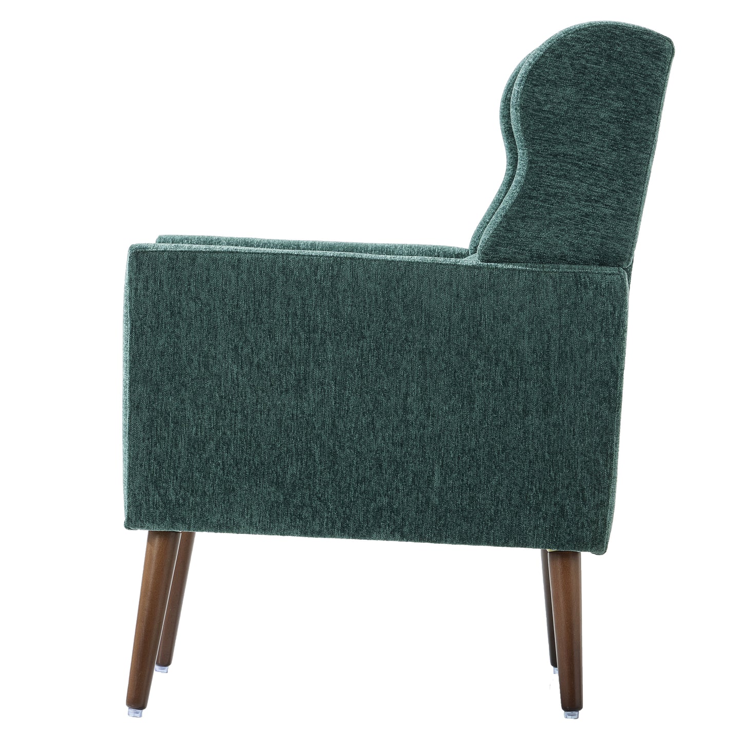 Modern Chenille Accent Chair with Pillow - Blackish Green