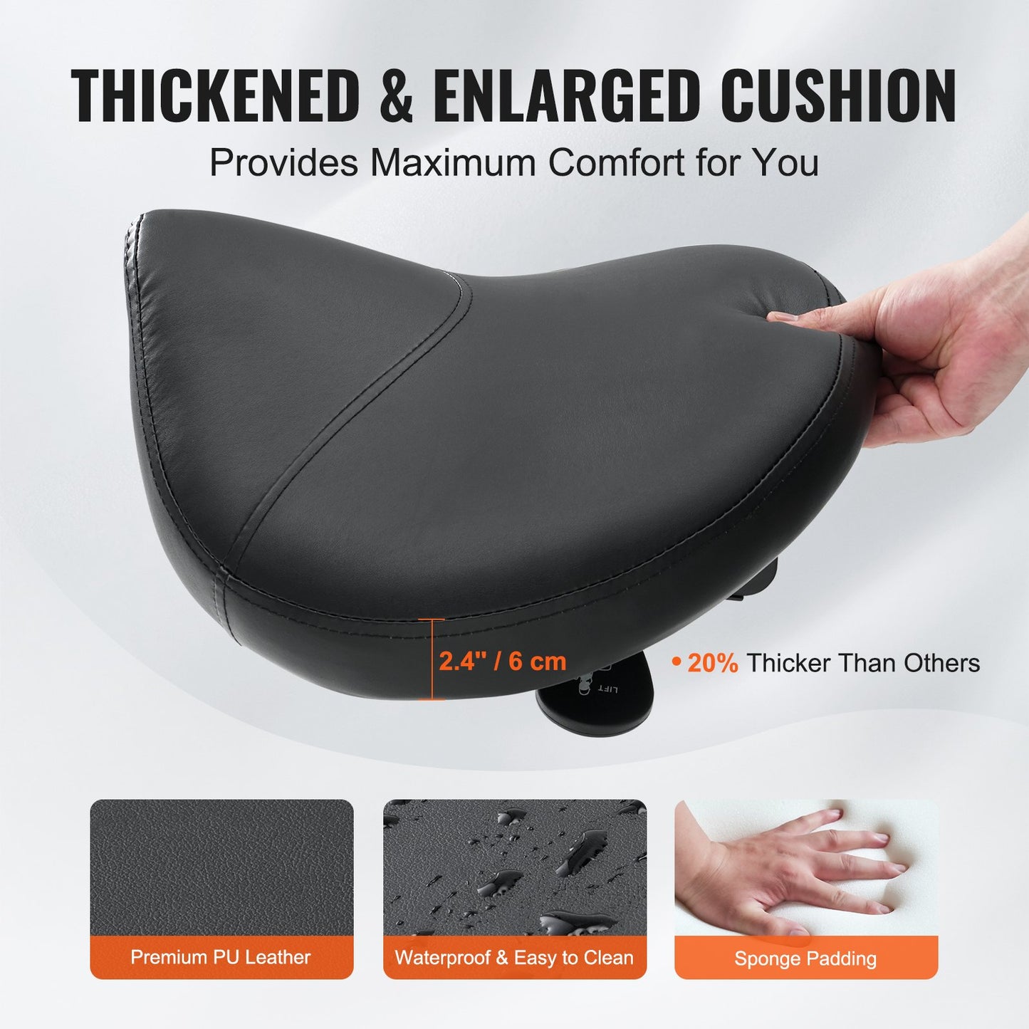 Height Adjustable Saddle Stool with Wheels - 400 lbs Capacity