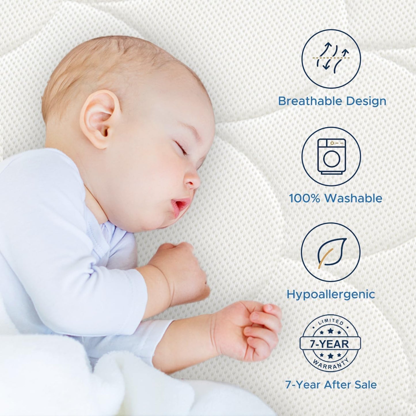 Dual-Sided Crib Mattress with Washable Cover & Airfiber Insert