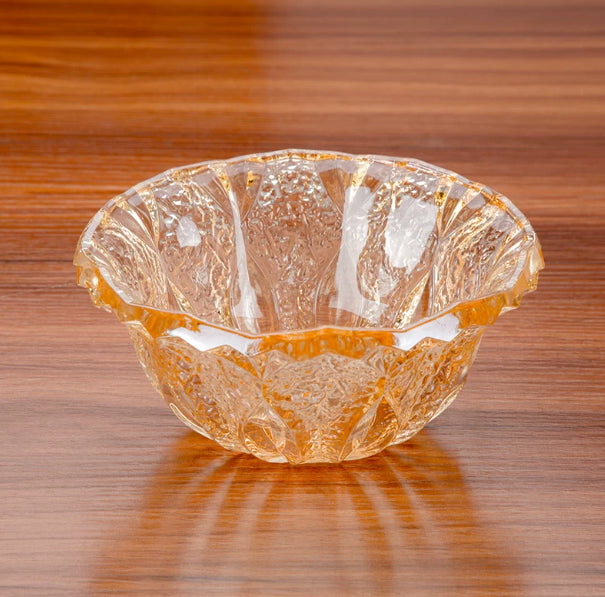 Minimalist Glass Fruit Bowl for Kitchen & Living Room - Gold Small 17cm
