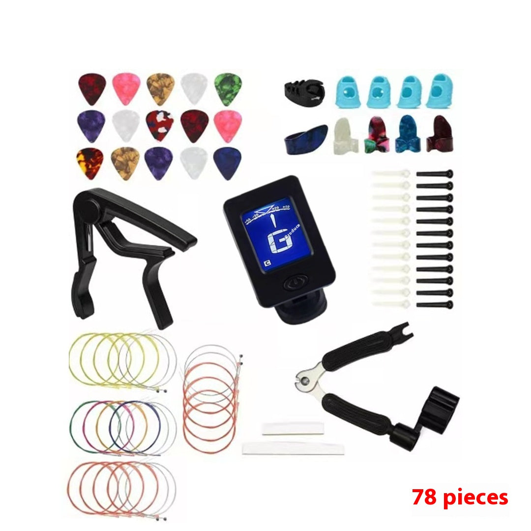 Guitar Accessory Set with Picks, String Nails & Pillow - Multiple Colors