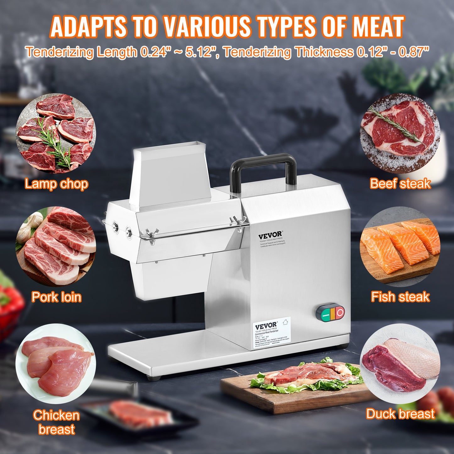Electric Meat Tenderizer Machine - Heavy Duty Stainless Steel Kitchen Tool for Beef, Pork, Chicken, Fish