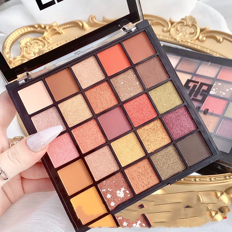 25-Color Eyeshadow Palette with Glitter Pearlescent Sequins - Long-Lasting Makeup