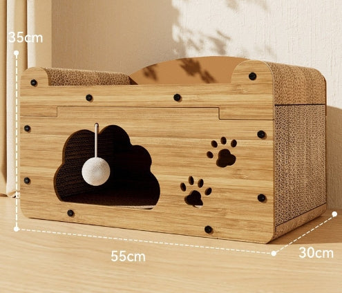 Sisal Cat Scratch Board with Crumb-Resistant Mat | Durable Pet Furniture