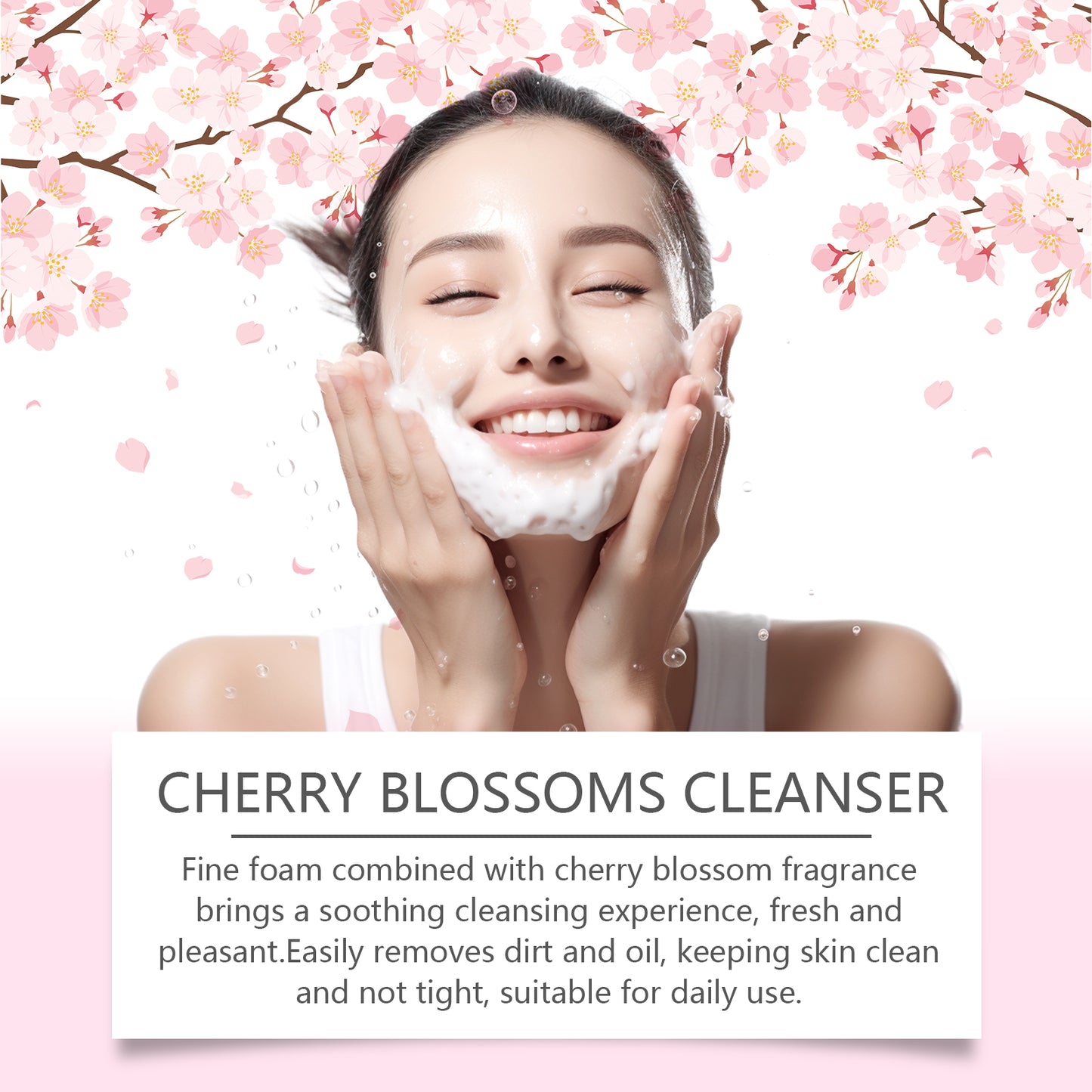 Cherry Blossom Hydrating Facial Cleanser - Gentle Oil-Control Face Wash