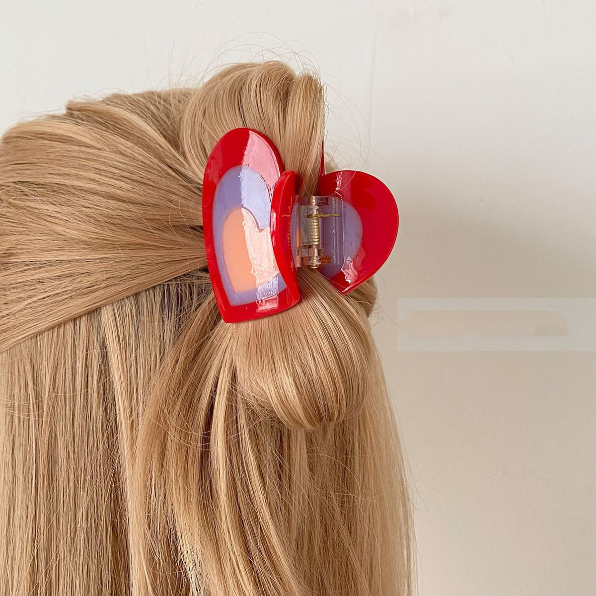 Retro Heart Acetate Hair Clip 6.5cm
