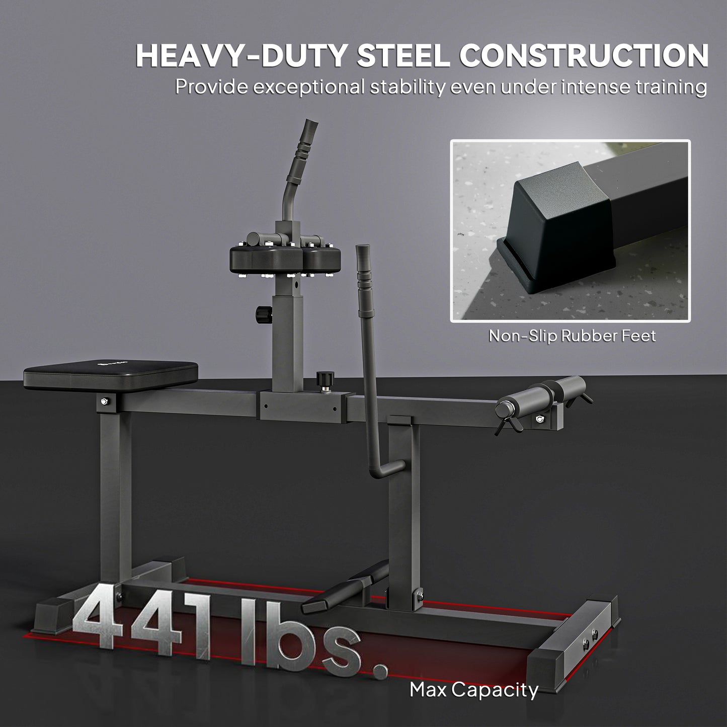 Adjustable Steel Seated Calf Raise Machine - Black