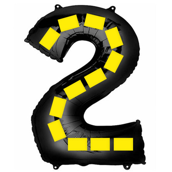 Oversized Number Balloon Set 40 Inch Black Yellow Dotted Party Decor