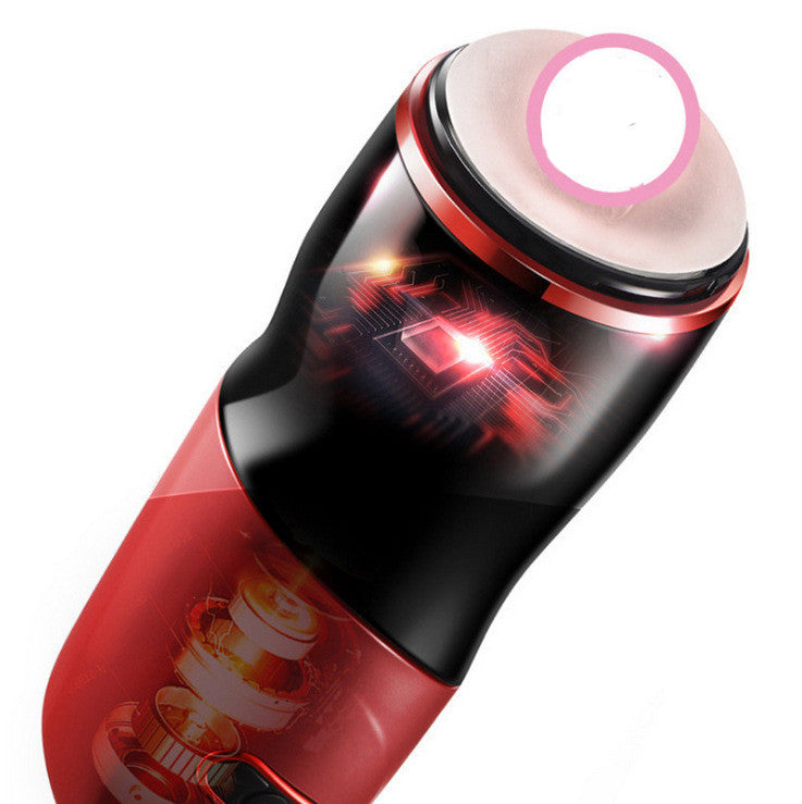 Men's Telescopic Masturbator with Vibration Hands-Free Service Black