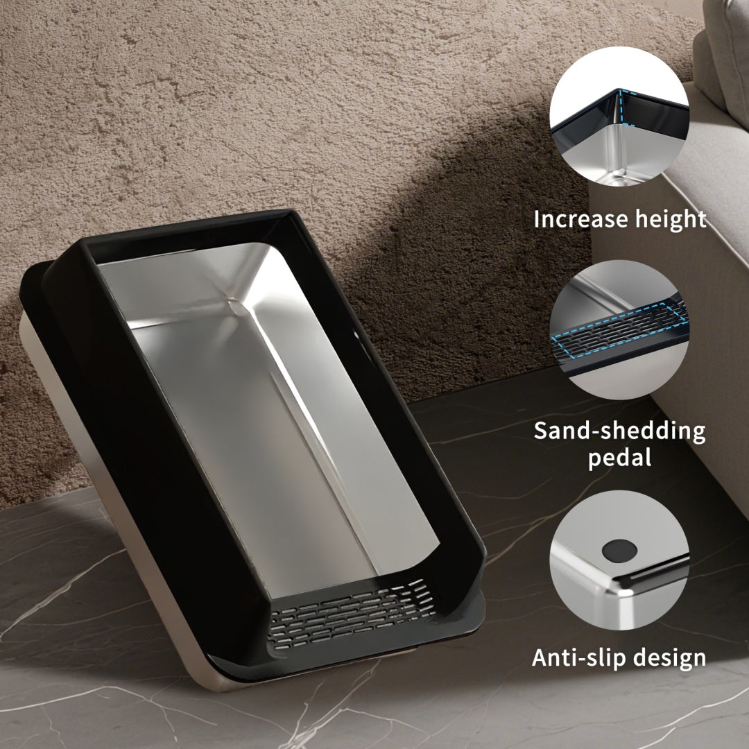 Stainless Steel Cat Litter Box - Large & Durable Pet Furniture