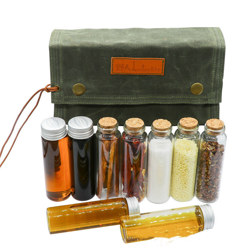 Outdoor Camping Glass Seasoning Bottle Set Portable Home Storage