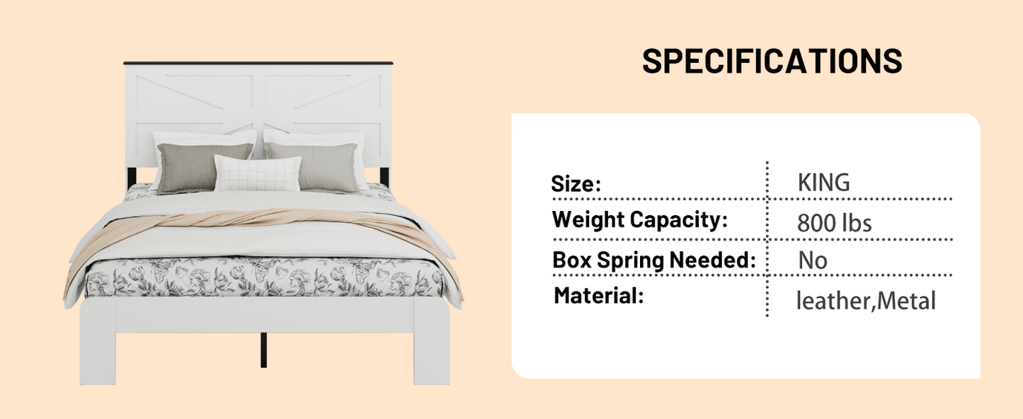 Wood Platform Bed Frame with Headboard and Underbed Storage - Full Size